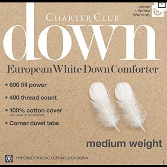 - - Charter Club bedding down medium weight - Picture 3 of 3